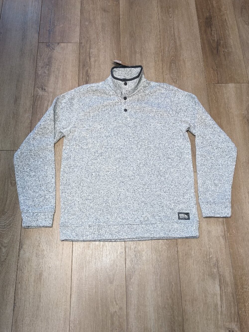NWT Eddie Bauer Men's Radiator Fleece Snap Front Pullover In Light Gray Size M